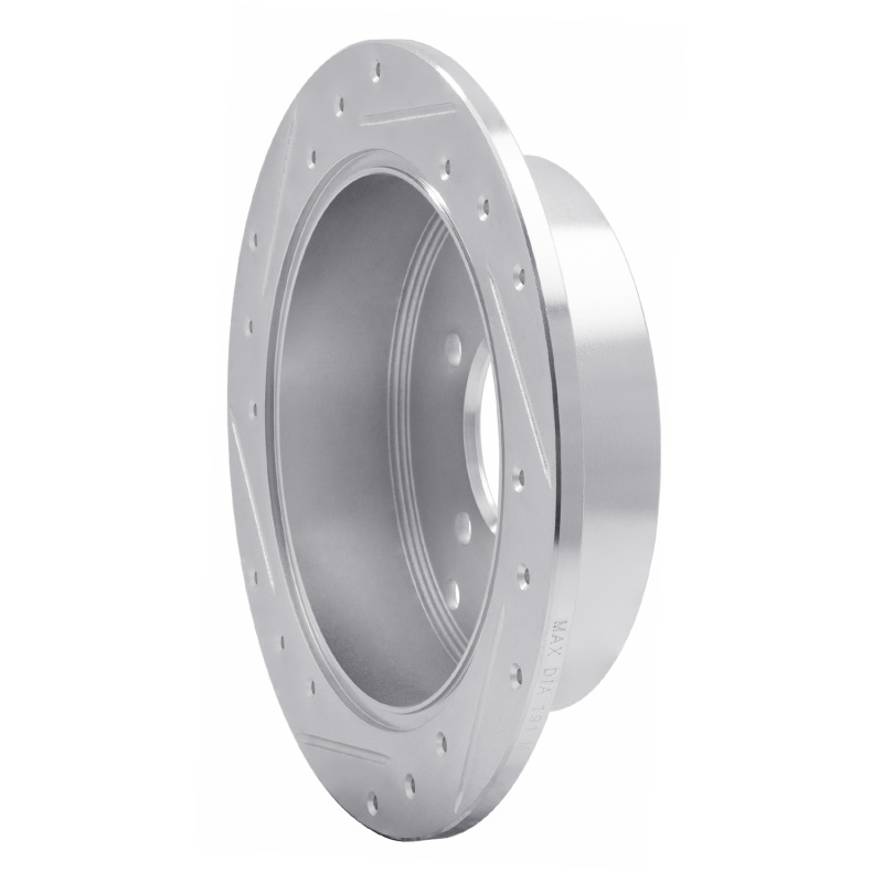 Hyundai Santa Fe Brake Rotor (1) - Rear Right - R1 Concepts - Drilled & Slotted - Silver - `01-`16